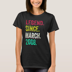 14th Birthday  14 Years Old Legend Since March 200 T-Shirt