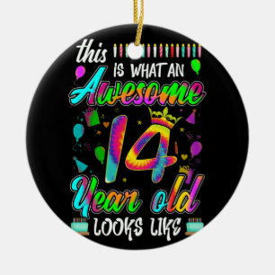 14th Birthday Awesome 14 Year Old Looks Like Ceramic Tree Decoration