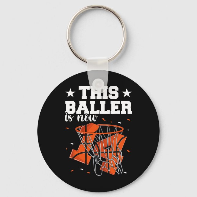 14th Birthday Basketball  Boys Key Ring (Front)