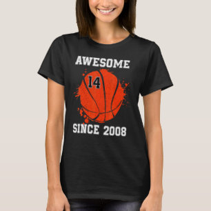 14th Birthday Basketball Player 14 Years Old Vinta T-Shirt