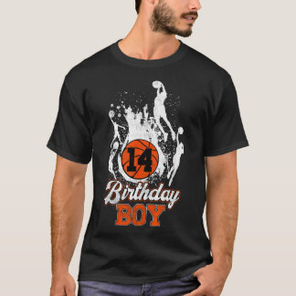 14th Birthday Basketball Theme Birthday Boy 14 Yrs T-Shirt