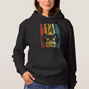 14th Birthday Boy Girl Level 14 Years Gamer Hoodie