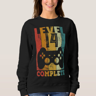 14th Birthday Boy Girl Level 14 Years Gamer Sweatshirt