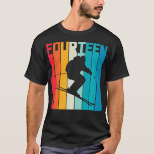 14th Birthday Boy Retro Ski Lover Skier 14 Years O T-Shirt