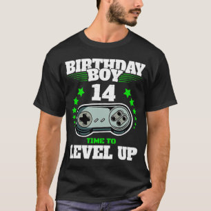 14th Birthday Boy Time to Level Up 14 Years Old Bo T-Shirt