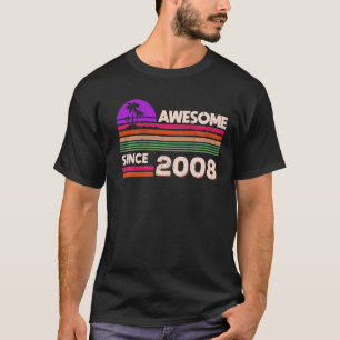 14th Birthday Boys Girls Awesome Since 2008   T-Shirt