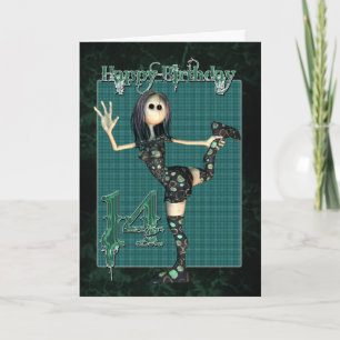14th Birthday card with Moonies H.I.P Rag Doll