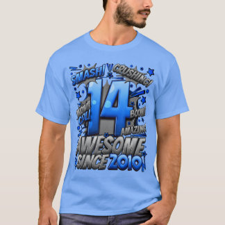 14th Birthday Comic Style Awesome since 2010 14 Ye T-Shirt