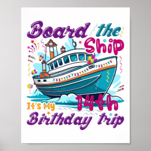 14th Birthday Cruise Vacation 14 Years Old Ship Lo Poster