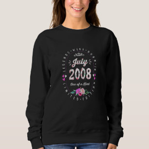 14th Birthday Floral Legends Born In July 2008 Sweatshirt