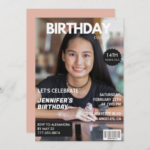 14th birthday invitations Girl Magazine Cover