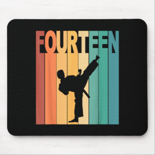 14th Birthday Karate Taekwondo Theme 14 Year Old Mouse Pad