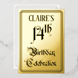 14th Birthday Party — Elegant Script + Custom Name