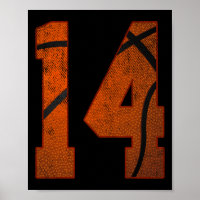 14th Birthday Party Fourteen 14 Year Old Basketbal