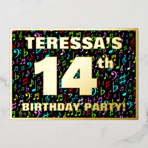 14th Birthday Party — Fun, Colourful Music Symbols
