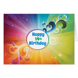 14th Birthday Religious Card Rainbow Blessings