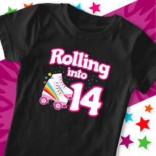 14th Birthday Roller Skating 14 Years Old Skate T-Shirt