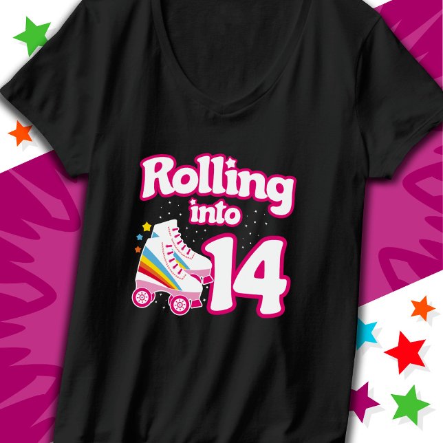 14th Birthday Roller Skating 14 Years Old Skate T-Shirt (Creator Uploaded)
