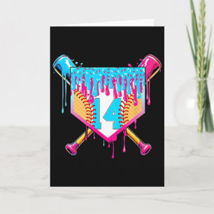 14th Birthday Softll Ice Cream Drip 14 Years Boy G Card