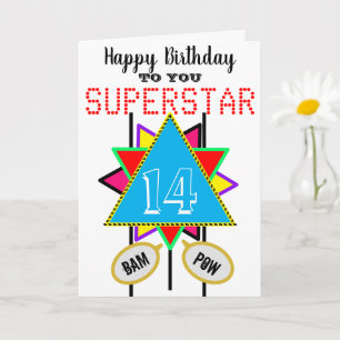 14th Birthday Superstar Blue Edit AGE Card