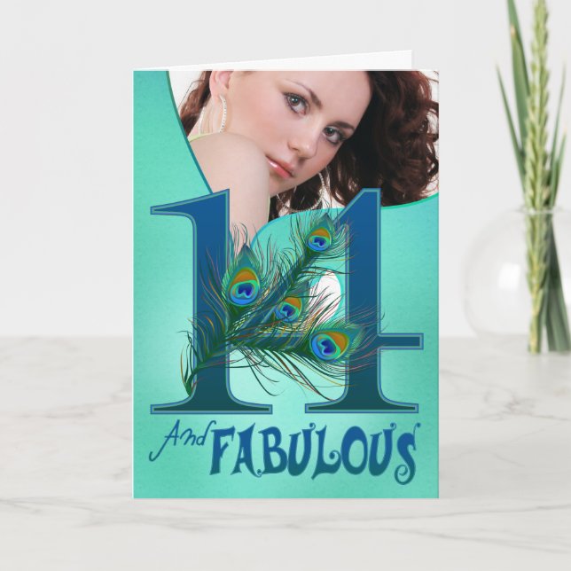 14th Birthday template Cards (Front)