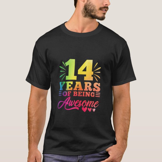 14th Birthday Tie Dye 14 Year old 14 girl year Bei T-Shirt (Front)