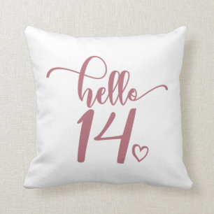 14th Birthday Women Hello 14 Cute 14 Years Old Cushion