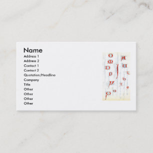 14th Century Alphabet Business card