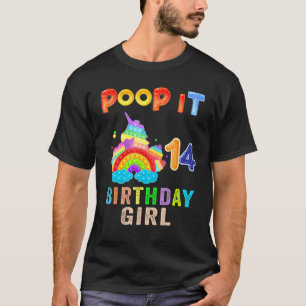 14th Fidget Pop It Birthday Girl Party Fourteen 10 T-Shirt
