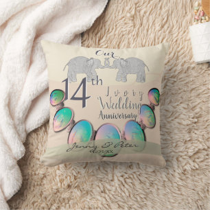 14th Ivory Wedding Anniversary  Cushion