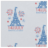 14th July French Bastille Day on Blue