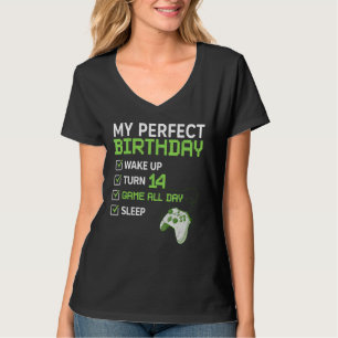 14th Perfect Birthday Boys Gaming 14 Years Old Ga T-Shirt