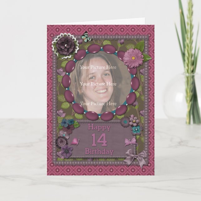 14th Photo card for a birthday (Front)