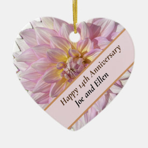 14th Wedding Anniversary, Ceramic Tree Decoration