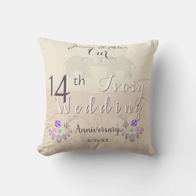 14th Wedding Anniversary  Cushion (Front)
