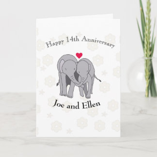 14th Wedding Anniversary, Ivory Anniversary Card