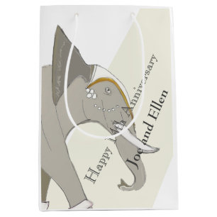 14th Wedding Anniversary, Ivory Anniversary Medium Gift Bag