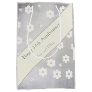 14th Wedding Anniversary, Ivory Anniversary Medium Gift Bag