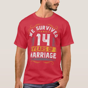 14th Wedding Anniversary Match Couples Husband Wif T-Shirt