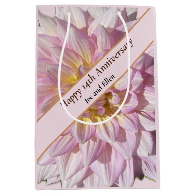 14th Wedding Anniversary, Medium Gift Bag (Front)