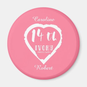 14th Wedding anniversary traditional ivory Magnet
