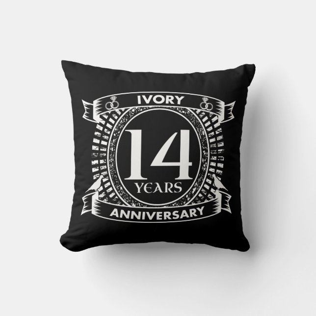 14TH wedding IVORY anniversary Cushion (Front)
