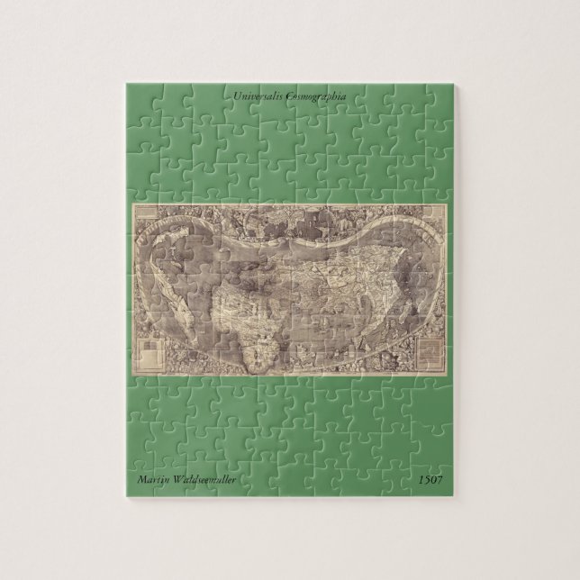 1507 Martin Waldseemuller World Map Jigsaw Puzzle (Vertical)