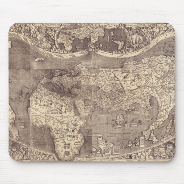 1507 Martin Waldseemuller World Map Mouse Pad (Front)