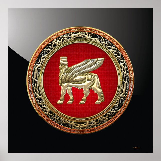 [150] Babylonian Winged Bull Lamassu [3D] Poster (Front)