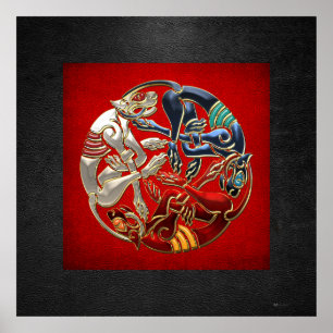 [150] Celtic Sacred Art - Three Dogs Poster