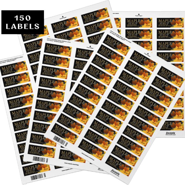 150 Colorful Maple Leaf Plastic Jug Syrup labels (Creator Uploaded)