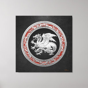 [150] Icelandic Dragon, Landvættir [Silver] Canvas Print