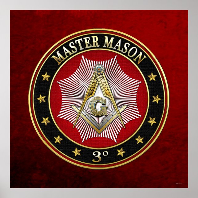 [150] Master Mason - 3rd Degree Square & Compasses Poster (Front)