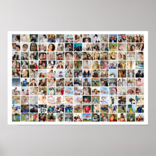 150 Photo Collage Custom Picture Grid Poster